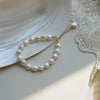 Women's Alloy Freshwater Pearl Inlaid Geometric Irregular Bracelet