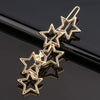 Women's Alloy Frog And Triangle Moon Hair Clip Electroplated Side Barrette With Simple Decorative Design