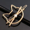 Women's Alloy Frog And Triangle Moon Hair Clip Electroplated Side Barrette With Simple Decorative Design