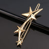 Women's Alloy Frog And Triangle Moon Hair Clip Electroplated Side Barrette With Simple Decorative Design
