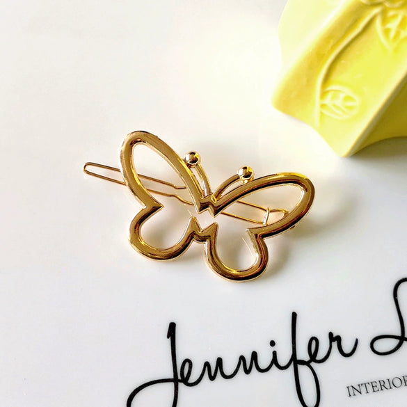Women's Alloy Frog And Triangle Moon Hair Clip Electroplated Side Barrette With Simple Decorative Design