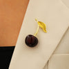 Women's Alloy Fruit Cherry Brooch Electroplated Fashion Accessory