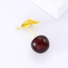 Women's Alloy Fruit Cherry Brooch Electroplated Fashion Accessory