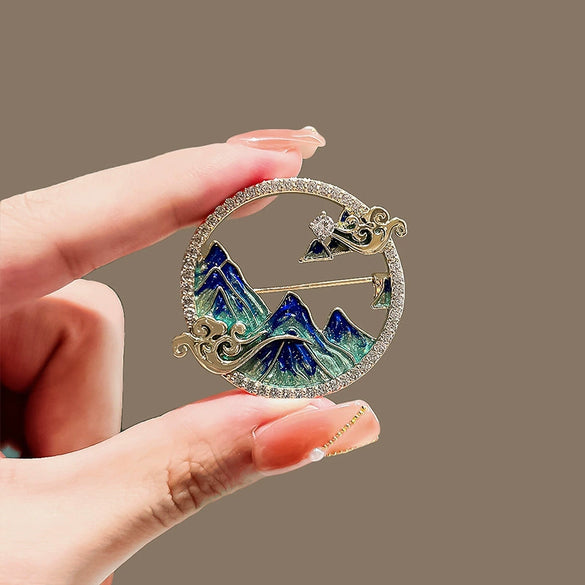 Women's Alloy Geometric And Flower Patterned Electroplated Brooch For Coat Decoration