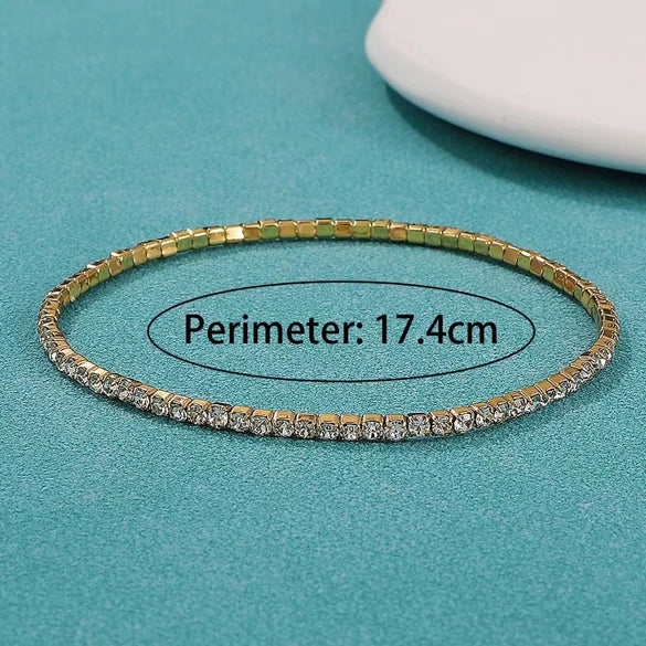 Women's Alloy Geometric And Heart Shape Bracelet Threepiece Set With Diamonds