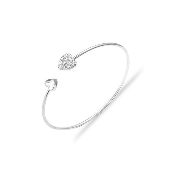Women's Alloy Geometric And Heart Shape Bracelet Threepiece Set With Diamonds