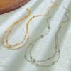Women's Alloy Geometric Chain Necklace Set With Diamonds And Inlaid With Artificial Gemstones And Semiprecious Stones