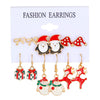 Women's Alloy Geometric Christmas Bell Elk Christmas Tree Earrings Set With Electroplating