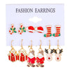 Women's Alloy Geometric Christmas Bell Elk Christmas Tree Earrings Set With Electroplating