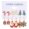 Women's Alloy Geometric Christmas Bell Elk Christmas Tree Earrings Set With Electroplating