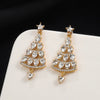 Women's Alloy Geometric Christmas Tree Earrings With Electroplating Design