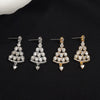 Women's Alloy Geometric Christmas Tree Earrings With Electroplating Design