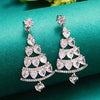 Women's Alloy Geometric Christmas Tree Earrings With Electroplating Design