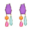 Women's Alloy Geometric Colored Diamond Earrings With Electroplating Design