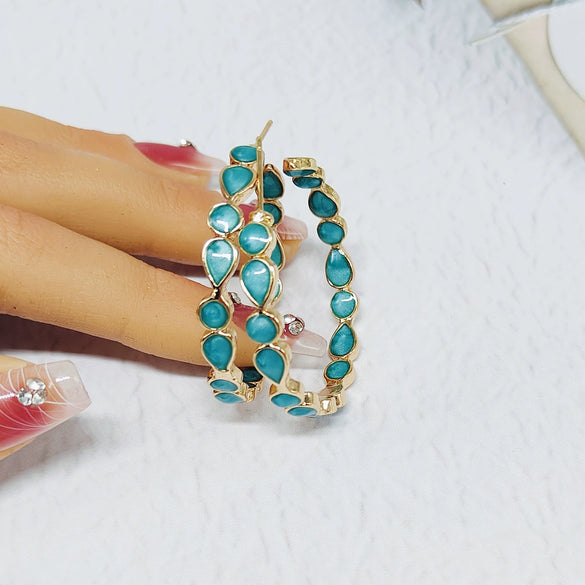 Women's Alloy Geometric Cshaped And Dropshaped Electroplated Earrings
