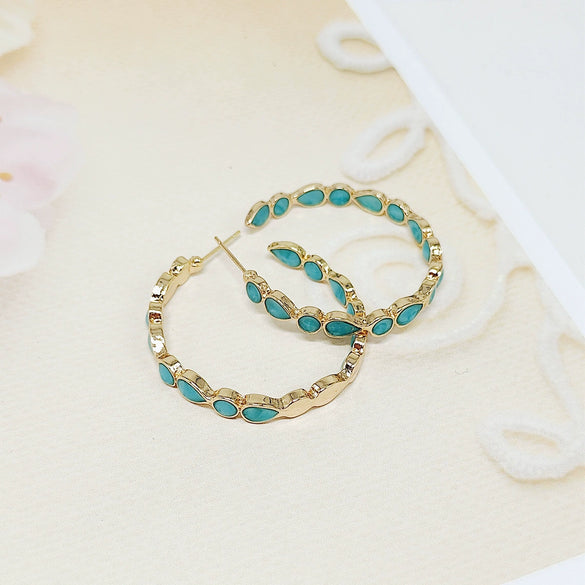 Women's Alloy Geometric Cshaped And Dropshaped Electroplated Earrings
