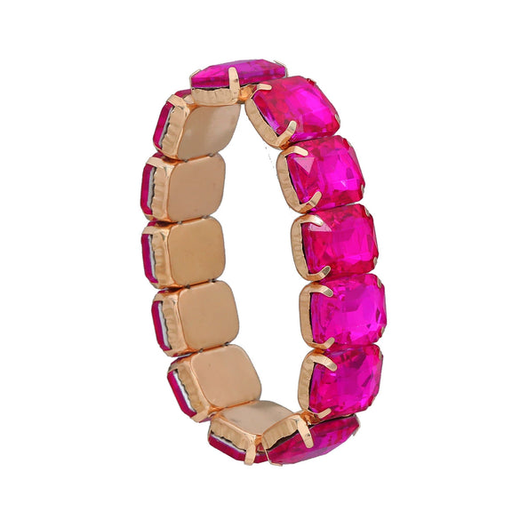 Women's Alloy Geometric Diamond Hip Hop Punk Style Telescopic Elastic Bracelet
