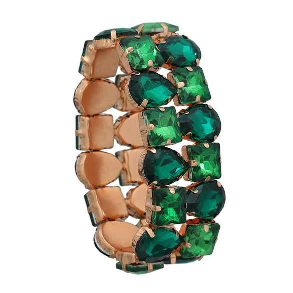 Women's Alloy Geometric Diamond Hip Hop Retractable Elastic Bracelet