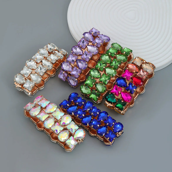 Women's Alloy Geometric Diamond Hip Hop Retractable Elastic Bracelet