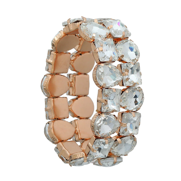 Women's Alloy Geometric Diamond Hip Hop Retractable Elastic Bracelet