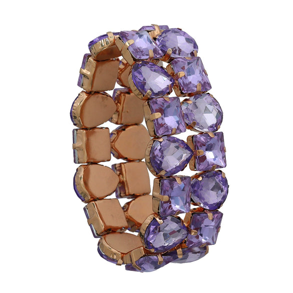 Women's Alloy Geometric Diamond Hip Hop Retractable Elastic Bracelet