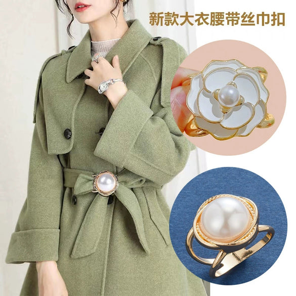 Women's Alloy Geometric Electroplated Belt Buckle For Woolen Coat Overcoat Windbreaker Accessories