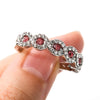 Women's Alloy Geometric Engagement Ring With Micro Set Green Zircon Electroplated Exquisite Hand Jewelry