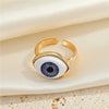 Women's Alloy Geometric Evil Eye Adjustable Ring Necklace Set With Electroplated Pendant Jewelry