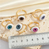 Women's Alloy Geometric Evil Eye Adjustable Ring Necklace Set With Electroplated Pendant Jewelry