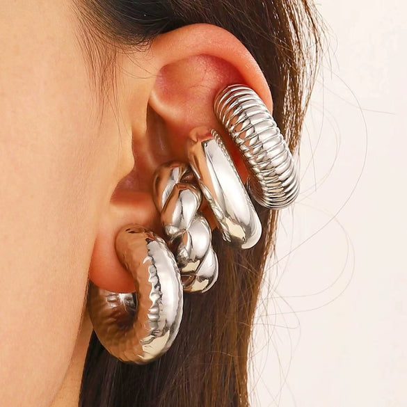 Women's Alloy Geometric Exaggerated Retro Earrings With Electroplating