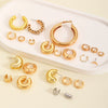 Women's Alloy Geometric Exaggerated Retro Earrings With Electroplating