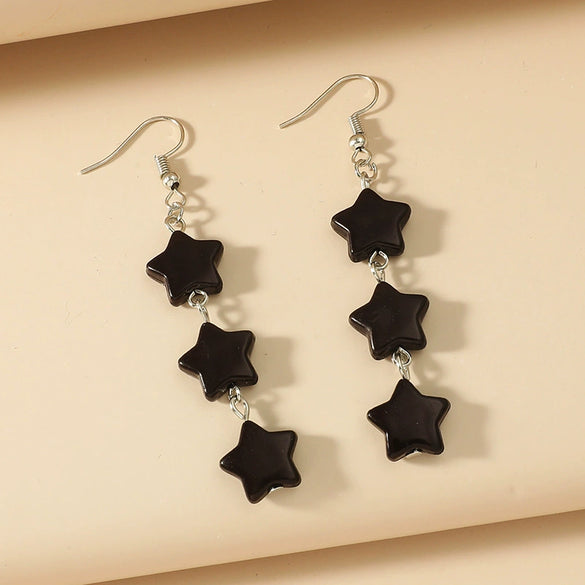 Women's Alloy Geometric Fivepointed Star Bear Butterfly Earrings With Electroplating