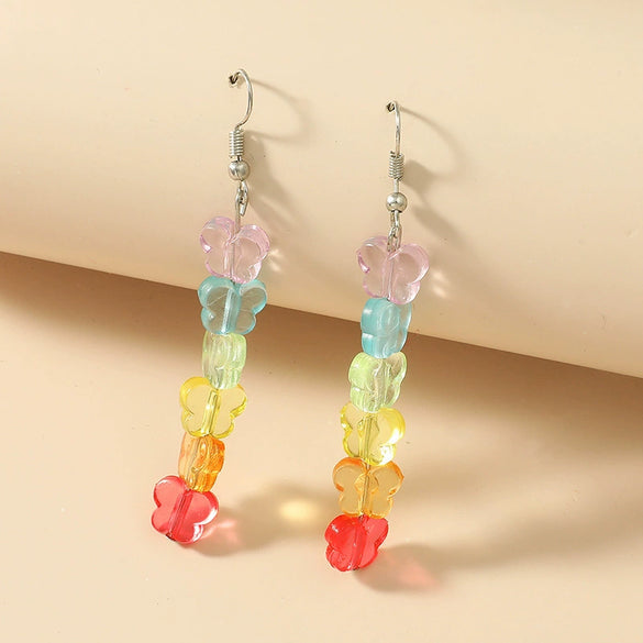 Women's Alloy Geometric Fivepointed Star Bear Butterfly Earrings With Electroplating