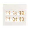 Women's Alloy Geometric Heart Metal Stud Earrings Set With Diamond And Oil Pearl Butterfly Lock Love Design