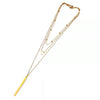 Women's Alloy Geometric Hollow Triangle Stick Multilayer Necklace With Electroplated Finish
