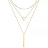 Women's Alloy Geometric Hollow Triangle Stick Multilayer Necklace With Electroplated Finish