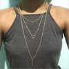 Women's Alloy Geometric Hollow Triangle Stick Multilayer Necklace With Electroplated Finish