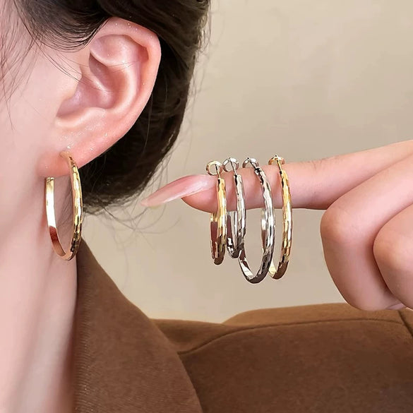 Women's Alloy Geometric Hoop Earrings Electroplated