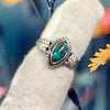 Women's Alloy Geometric Horse Eye Ring With Feather Texture And Electroplating Treatment Retro Style