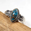 Women's Alloy Geometric Horse Eye Ring With Feather Texture And Electroplating Treatment Retro Style