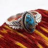 Women's Alloy Geometric Horse Eye Ring With Feather Texture And Electroplating Treatment Retro Style