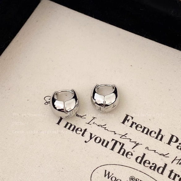 Women's Alloy Geometric Oval Plain Electroplated Earrings