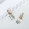 Women's Alloy Geometric Rectangular Stud Earrings With Fashionable Statement Design And Rose Gold Finish