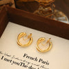 Women's Alloy Geometric Simple Matte 14K Gold Plated Round Twisted Ear Clip Earrings