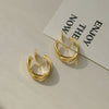 Women's Alloy Geometric Simple Matte 14K Gold Plated Round Twisted Ear Clip Earrings