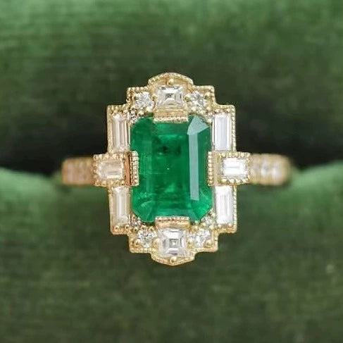 Women's Alloy Geometric Square Diamond Shiny Retro Highend Jewelry Ring With Electroplating