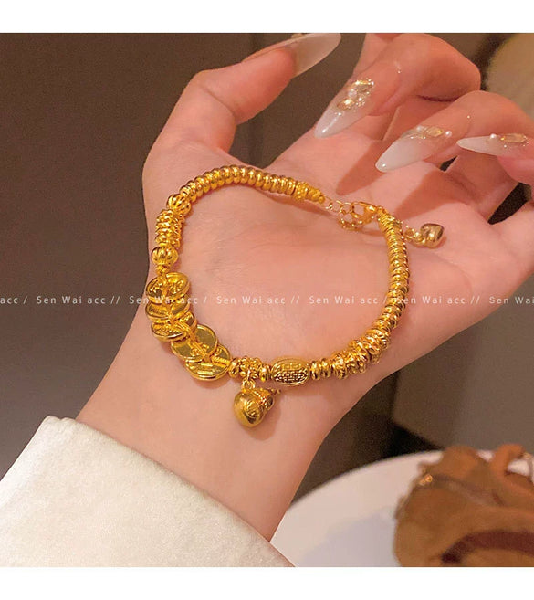 Women's Alloy Geometric Style Electroplating Wrapped Gourd Bracelet
