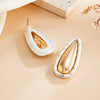 Women's Alloy Geometric Teardrop Pendant Earrings With Star And Color Block Details Electroplated Glossy Finish And Stainless Steel Ear Posts