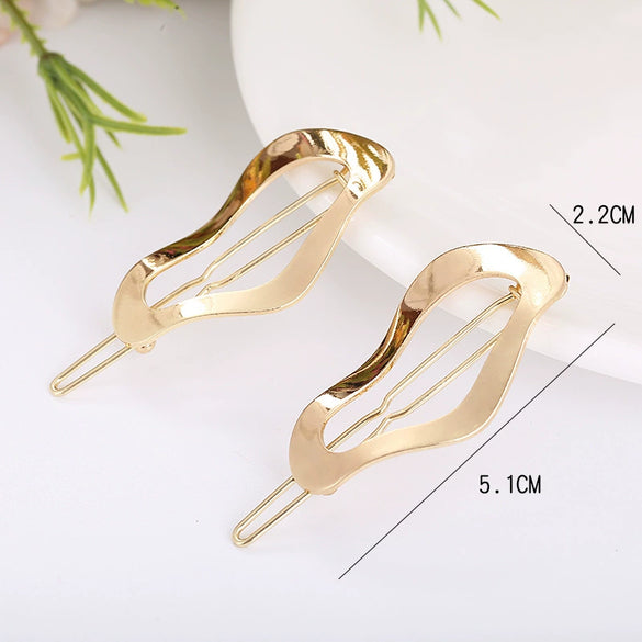 Women's Alloy Geometric Triangular Dripping Round Rectangular Side Clip Hair Accessories