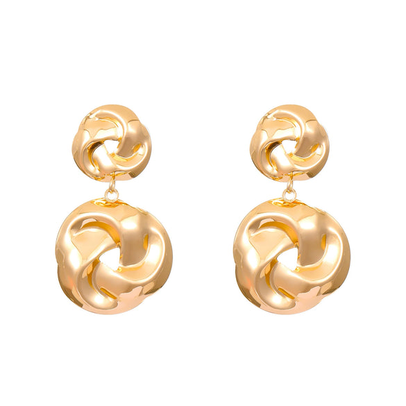 Women's Alloy Geometric Twist Distorted Knot Earrings With Electroplating